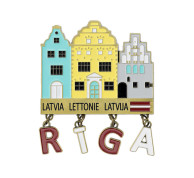 Ledusskapja magnēts Rīga Trīs brāļi ar karājamiem burtiem